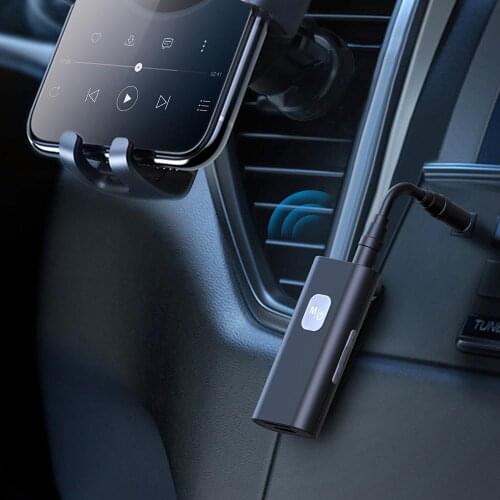 5.0 Wireless Audio Adapter Portable Receptor Vehicle Bluetooth-compatible Receiver 3.5mm AUX Jack for Speaker Headphone with Mic