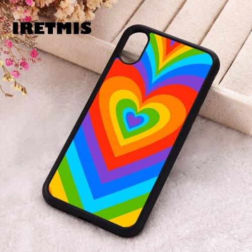 Iretmis 5 5S SE 2020 Phone Cover Cases for iPhone 6 6S 7 8 Plus X Xs Max XR 11 12 MINI Pro Rubber Silicone Love In Rainbow