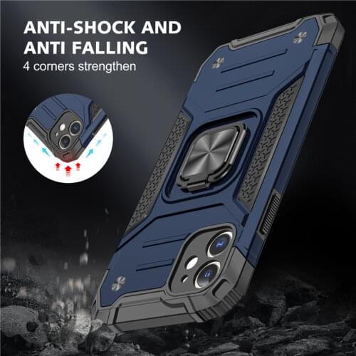 Magnetic Metal Finger Ring Holder Phone Case For iPhone 12 13 11 Pro Max Back Cover for iPhone Xs Max XR X 8 7 6 6s Plus SE 2020