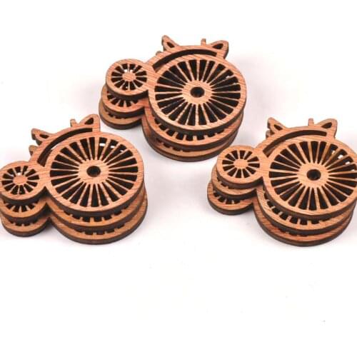 10pcs creativity Vintage bicycle Wooden Scrapbooking for wood decoration Handmade Accessory Sewing Home Decoration m1611x
