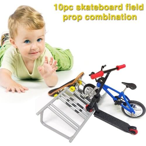 Two Wheel Fingertip 10pcs Mini Scooter Educational Toys Finger Bike Tech Fingerboard Skateboard Funny Toys Set Birthday Gift