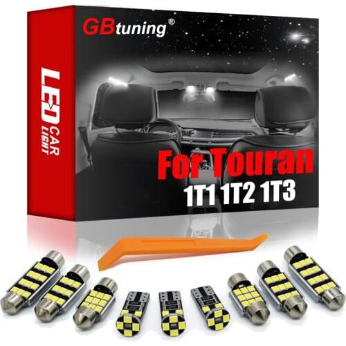 GBtuning Canbus LED For VW Volkswagen Touran 1T1 1T2 1T3 (2003-2012 2013 2014 2015) Vehicle Dome Lamp Interior Reading Light Kit