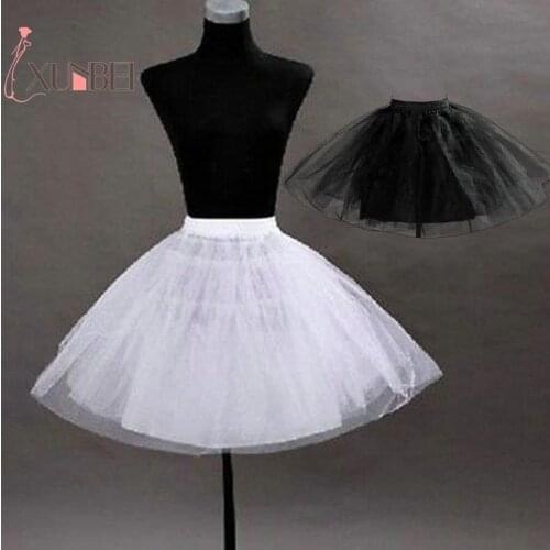 White Black Short Petticoats Tulle Petticoat Crinoline For Girls Tutu Skirt Ball Gown Underskirt Jupon-mariage Wedding Petticoat