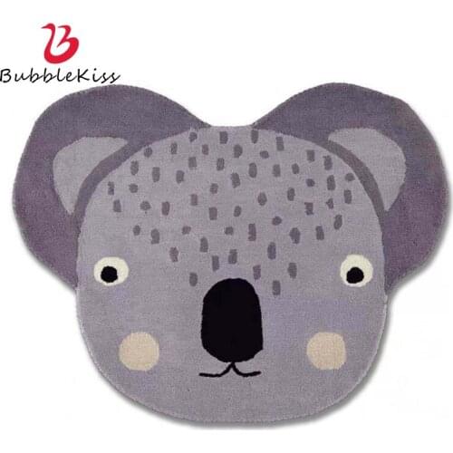 Bubble Kiss Shaped Carpet Cute Koala Pattern Floor Mat Creativity Kids Room Area Rugs Soft Home Hallway Decoration Foot Pad