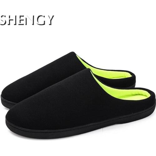 New Mens Slippers Autumn Winter Indoor Warm Slip On Room Shoes Men Sandals Comfortable Lazy Elderly Soft Bottom Male Flat