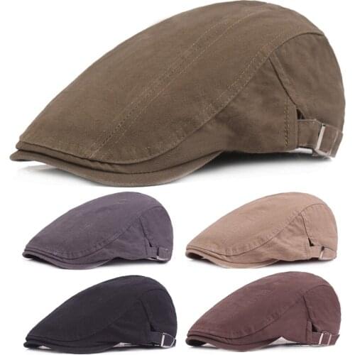 Mens Hats Plain Color Driving Golf Hat Casual Travel Adjustable Newsboy Caps HATCS0354