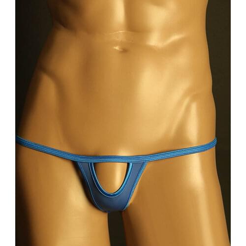 Mens Micro Pouch Thong G-String Mini Ultra-thin Briefs Underwear Breathable Open Butt Crotchless Panties Sissy T-Back Briefs