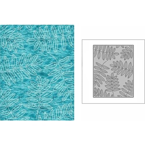 New Dotted Green Gum Leaves Background Plate 2021 Metal Cutting Dies for Scrapbooking and Card Making Embossing Craft No Stamps