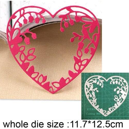 New Metal Cutting Dies Cut Mold Leafy Branch Heart Border Decoration Scrapbook Paper Craft Knife Mould Blade Punch Stencils dies
