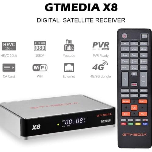 π2020 NEW GTmedia X8 Satellite TV Receiver, DVB-S2 S2X 1080P H.265 Bulti In WIFI Ccam, For V8 NOVA V8 UHD V8X Upgrade Decoder