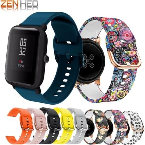 20mm Silicone Bracelet Strap for Xiaomi Huami Amazfit Bip Bit Lite Youth Smart Watch Band For Samsung Galaxy Active 2 44/40mm