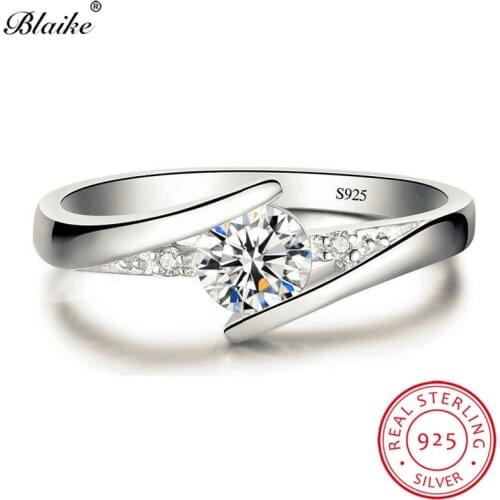 S925 Sterling Silver Ring Cute Female Small Zircon Stone Ring Wedding Jewelry Promise Engagement Rings For Women Thin Ring Gifts