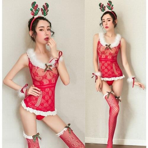 Sexy lingerie set Sex women underwear cosplay temptation plush Christmas Halloween suit erotic costumen porno Toys for adults