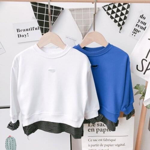 2 3 4 5 6 Y Toddler Girls Hoodies Casual Letter Print Stripe Stitching Sweatshirts for Boys Kids Clothing Autumn Child Pullover