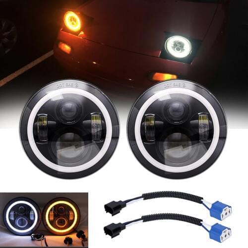 Universal 7'' Led Headlight H4 High Low Beam Round Cars Running Lights for Jeep Lada Niva 4x4