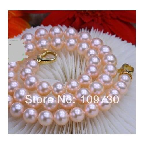 Jewelry NATURAL!8-9MM AAA++ PINK AKOYA PEARLS NECKLACE