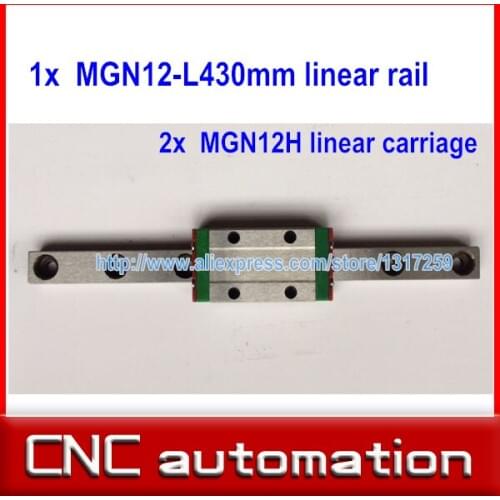 12mm linear guide MGN12 L 430mm linear rail with 2pcs MGN12H linear carriages block for CNC DIY and 3D printer XYZ cnc