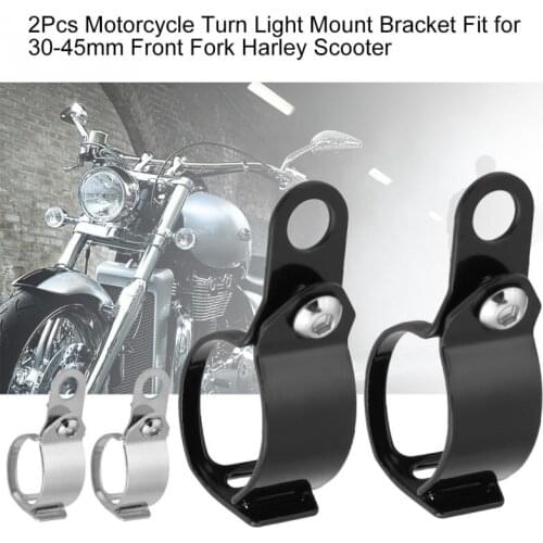 2Pcs Motorcycle Turn Signal Mount Bracket Relocation Mount Fork Clamps Holder for 30-45mm Front Fork Harley Scooter
