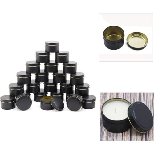 Candle Tins 24 Piece, Oz Candle Containers, Candle Jars for Candle Making,Handmade Candle Making Tools(Black)