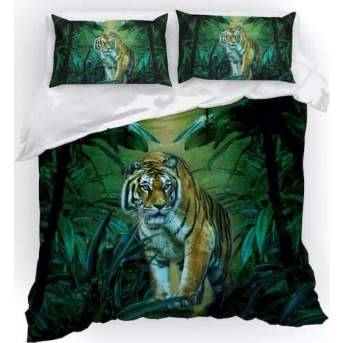 3D Bedding Sets Animal Pattern Bed Sheet Duvet Cover Pillowcase Home Textiles King Size Bedding Set Cute Tiger