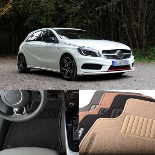 5pcs Premium Auto Fabric Nylon Anti-slip Floor Mats Carpet For Mercedes BENZ A/B CLASS