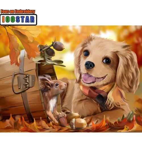 DIY Diamond Painting Cross Stitch Dog 5D Diamond Embroidery Full Square/Round Animals Picture Of Rhinestones Mosaic Squirrel