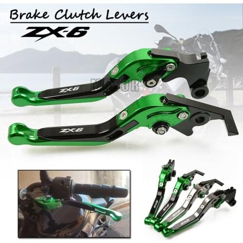 CNC Aluminum Motorcycle Adjustable Folding Extendable Brake Clutch Levers For Kawasaki ZX-6 1990-1999 1991 1992 1993 ZX6 ZX 6