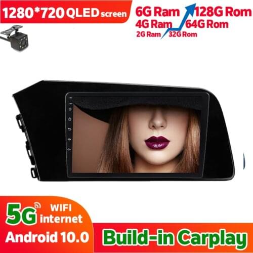 9" 2.5D Screen Car Multimedia Video Player For Hyundai Elantra VII 2020 - 2021 Radio Dashboard Stereo GPS Android 10 2Din DVR