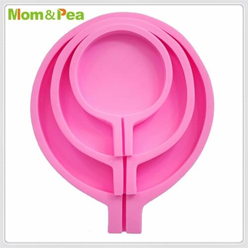 Mom&Pea MPA1910-2 Big Round Shaped Silicone Lollipop Mold Cake Decoration Fondant Cake 3D Mold Food Grade