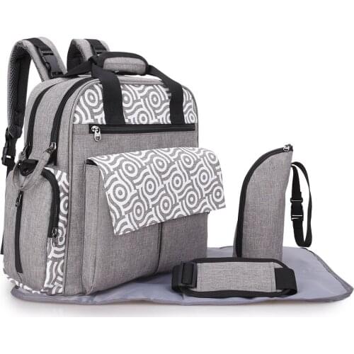 Brand Multifunctional Large Capacity Black Grey Mommy Bag Set For Pregnant Women Travel Diaper Nappy Backpack For Baby