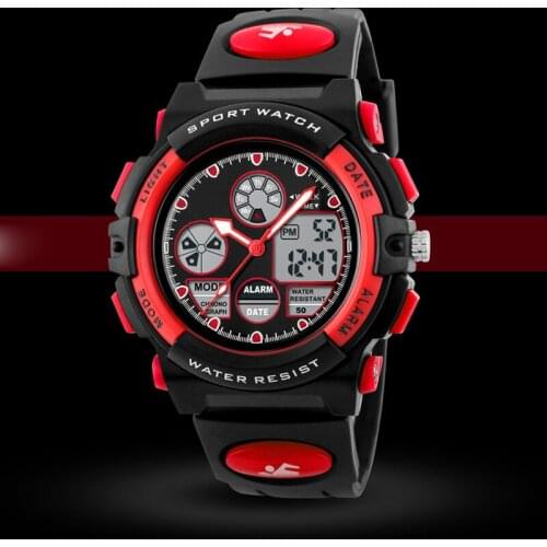 2018 Top Famous Brand Fashion Sports Alarm Auto Date Diver Wristwatch Military Smart Analog Dual Display Dive Led Male Watches