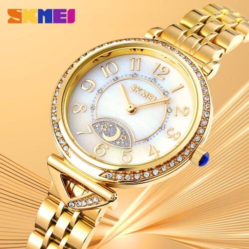 SKMEI Top Brand Luxury 2021 New Steel Bracelet Ladies Wristwatch Female Waterproof Clock Relogio Feminino Womens Watches 1658