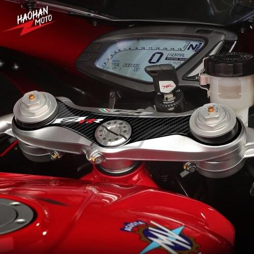 For MV Agusta F4 Models 2010-2017 3D Carbon-look Upper Triple Yoke Defender