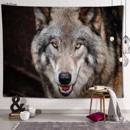 Animal Wolf Tapestry Customizable Bohemian Wall Hanging Room Carpet HD Tapestries Art Home Decoration Accessories 100x150cm