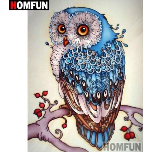HOMFUN 3D Diamond Painting "Animal owl" DIY Full Rhinestones Drill Cross-stitch Kits Square Round Diamond Embroidery A02372