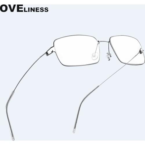 Titanium Rim Squared Optical Glasses Frame Men Prescription Eyeglasses New Women Brand Designer Myopia Screwless Korean Eyewear