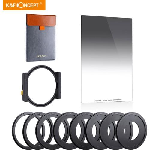 K&F Concept GND8 3stop Square Filter with Holder Graduated Neutral Density Filter HD Optical Glass Waterproof ND Lens Filter Kit