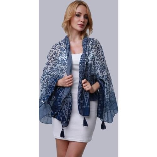 Large Size 175*100cm Summer Women Sportswear Printed Sexy Beach Cover Up Female Navy Blue Printed Beach Towel Cover Ups CU981167