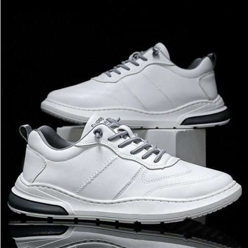 2020 Autumn New Mens Shoes Trend PU Leather Mens Casual Shoes Breathable And Lightweight Student White Shoes Zapatillas Hombre