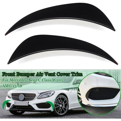 1 Pair Car Front Bumper Splitter Canard Air Vent Cover Trim For Mercedes-Benz C Class W205 for AMG 2015-2018 Car styling