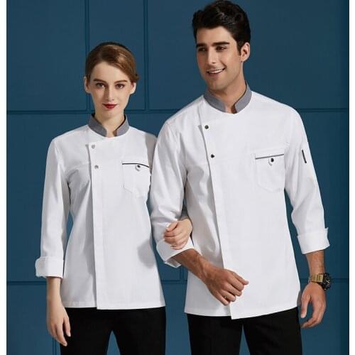 New Breathable Chef Jacket Kitchen Bakery Work Uniform Food Service Waiter Costume Hotel Catering Restaurant Cooking Cook Coat