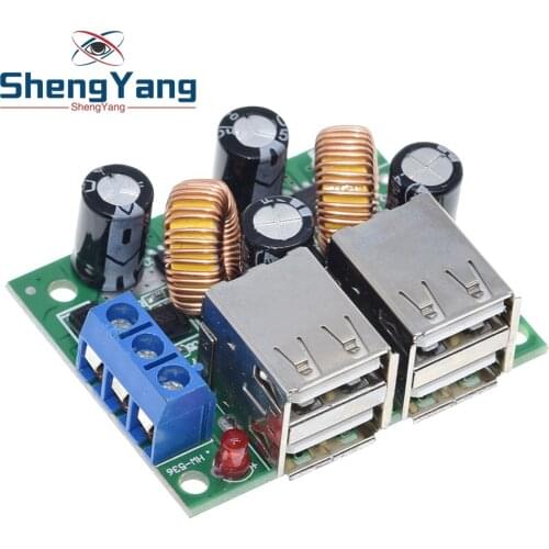 4 Four USB Port A5268 Step Down Power Supply Converter Board Module DC 12V 24V 40V to 5V 5A For MP3/MP4 Phone Car Equipment