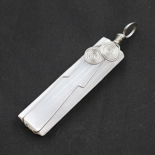 FYSL Silver Plated Wire Wrap Irregular Shape Gypsum Pendant for Party Gift Modern Accessories
