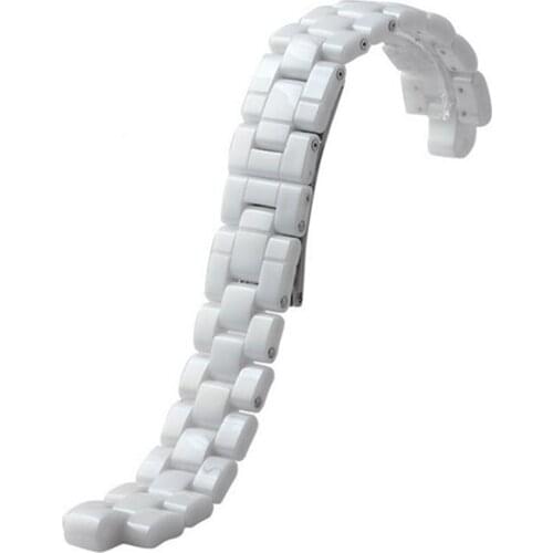 Real Ceramaic Convex Mouth Watch Bracelets Stainless Steel Butterfly Buckle for J12 Series Women Men wristwatch Accessories