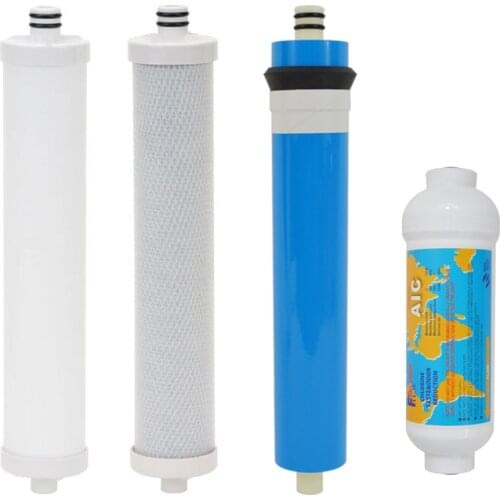 Culligan AC-30 Reverse Osmosis System Compatible Replacement Cartridge & Membrane 4 PCS with 3/8" adapter for Polishing Filters
