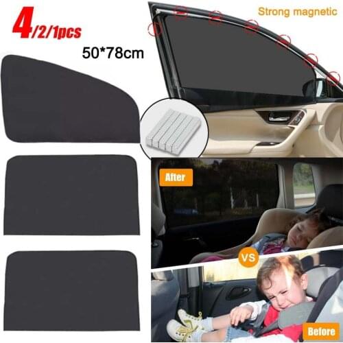 Car Sunshade Universal Strong Magnetic Black Mesh Car Curtain Breathable Anti-direct Sun Car Curtain Sunshade