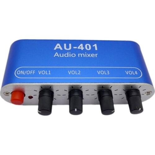 DC5-12V Stereo Audio Mixer 4 Input 1 output Individually Controls Board Sound mixing DIY Headphones Amplifier