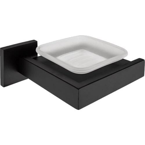 AUSWIND Vintage Black Oil Rubbed Soap Dish Stainless Steel Square Base Wall Mounted Bathroom Accessories Q7N