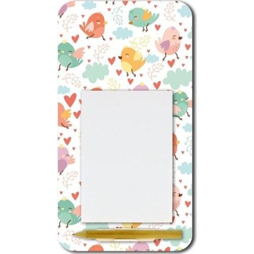 Wuw Little Bird Pattern Magnetli Pen Mdf Memo Notes decorative objects Декоративные элементы Objetos decorativos