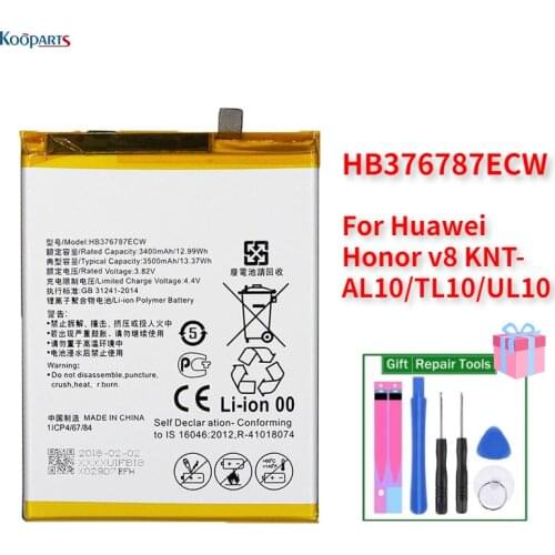 HB376787ECW Battery Replacement For Huawei Honor V8 KNT-AL10 TL10 UL10 with free tools